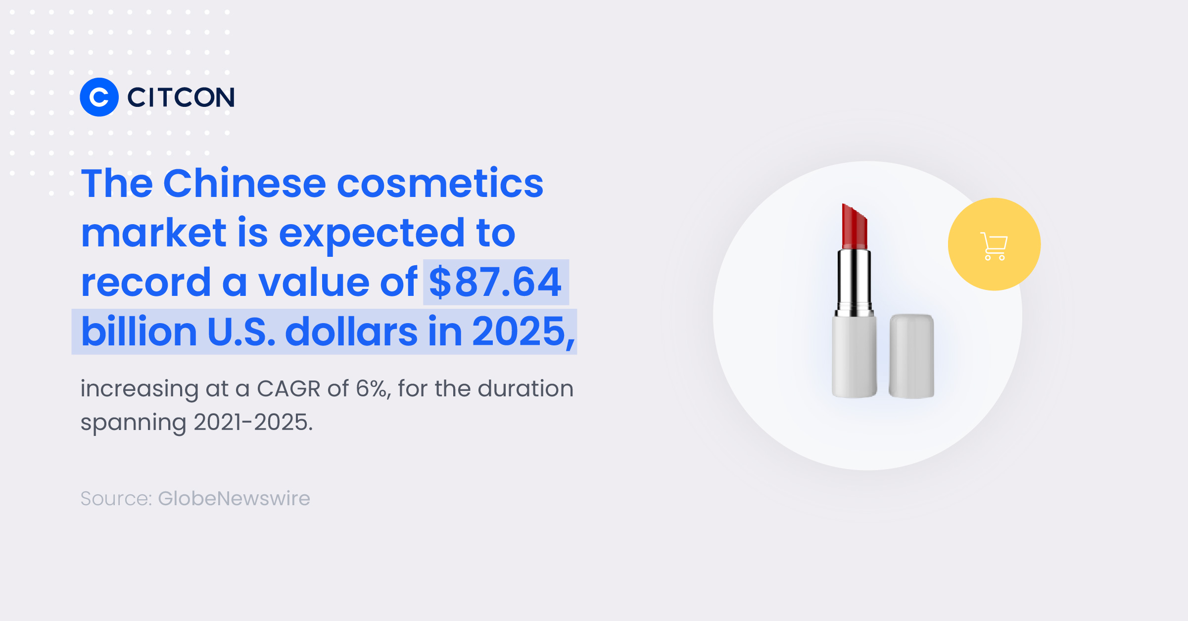 The Chinese cosmetics market is expected to record a value of $87.64 billion US dollars in 2025.