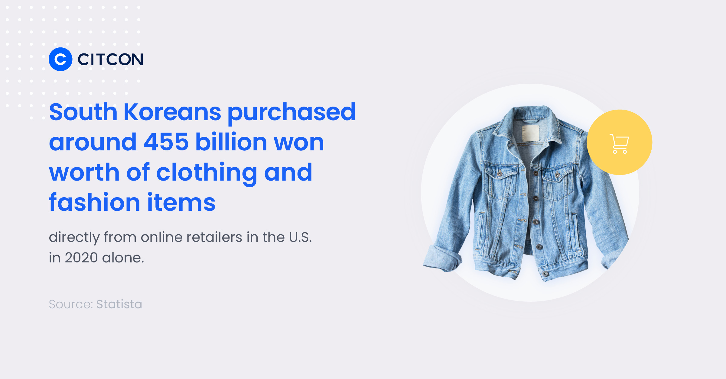 South Koreans purchased around 455 billion won worth of clothing and fashion items directly from online retailers in the U.S. in 2020 alone.